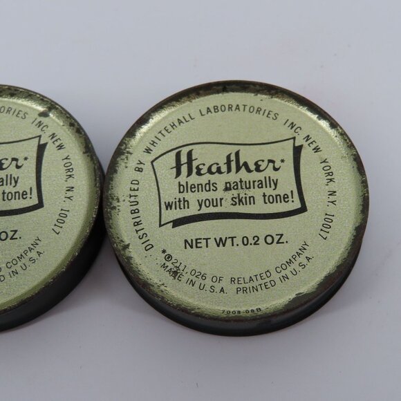 Vintage Oramber Heather Rouge Lot of 2 Pot Face Blush .2oz Makeup Metal Tin - Picture 8 of 9